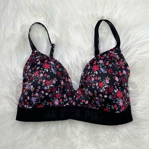 PINK Victoria Secret Bra-Black & floral-EUC-Sz 34D